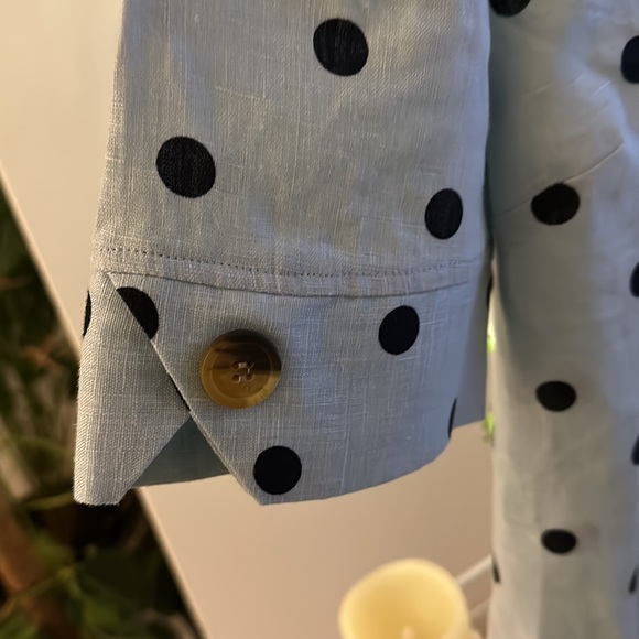 Linen light blue with navy spots. - Picture 2 of 3
